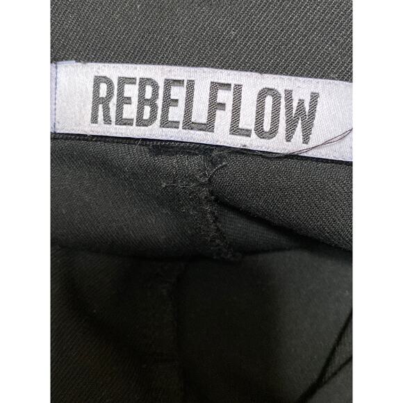 Rebelflow Women's Black High Rise Pleated Wide Leg Baggy Trousers Pants Size S - Picture 5 of 6